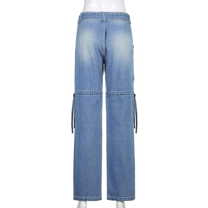 Acquista Jeans a vita bassa Jeans larghi da donna 2021 Pantaloni a
