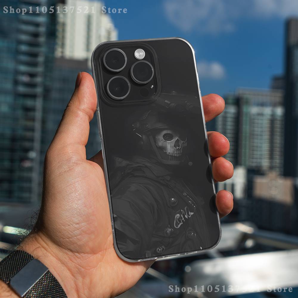 C-COD Call Of D-Duty Ghost Phone Case For iPhone 16,15,17,12,13,14,11 Max,Pro,Plus,X,XS,XR,SE4,E Mini Transparent Cover
