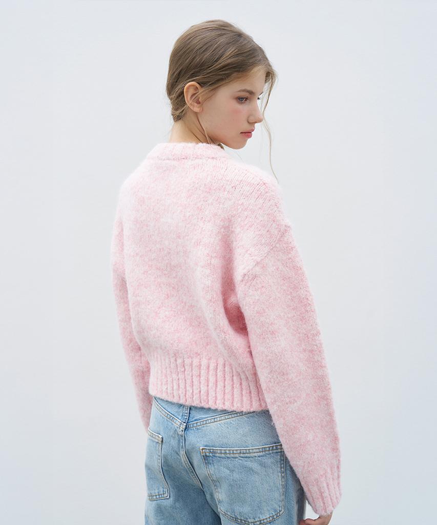 VEM.VER Round Neck Crop Knit_3 Colors