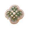 Women Brooch Imitation Pearls Enamel Glaze Flower Shape Shawl Pin Lapel Neckline Clip Anti-Exposure Buckle
