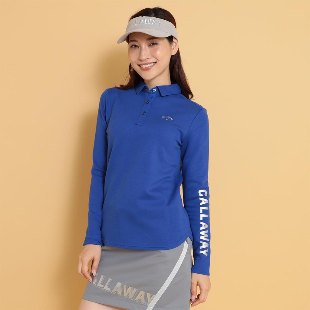 Callaway Long Sleeve Polo Shirt and Golf C24233203 M Women's (Moisture-Wicking Heat-Generating) / / 1111_Blue