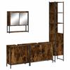 4 piece bathroom furniture set smoked oak wood based material