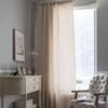 Beige Cat Paw Grid Semi-Blackout Rod Pocket Bay Window Curtain