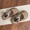 Women's Breathable Mesh Closed-Toe Linen Sandals - Hollow Design, Single Strap, Plus Size Available