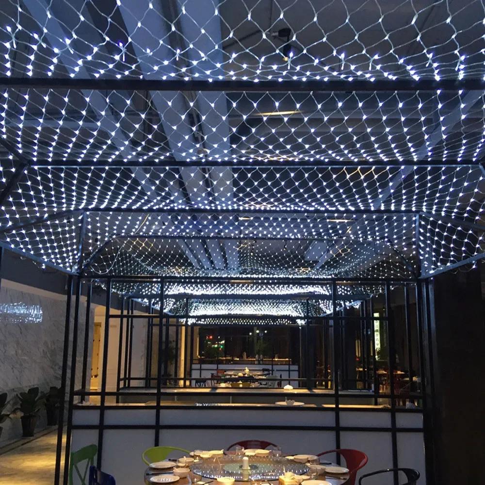 1pc 192LED EU Plug LED Net Mesh String Decorative Lights,3*2M Christmas Window Decoration Mesh Lights For Garden Party Weddings