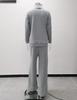 2025 European Style Brown Two-Piece: Long Sleeve High Neck Hoodie & Elegant Wide-Leg Pants