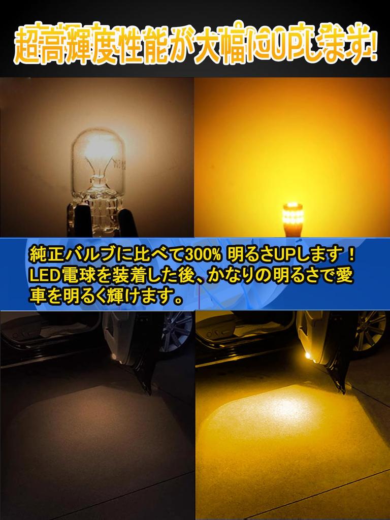 XELORD T10 LED Amber Side Turn Signal New Lens Focusing