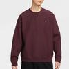 Nike Solo Swoosh Men's Fleece Crewneck Sweatshirt Burgundy HV1087-652