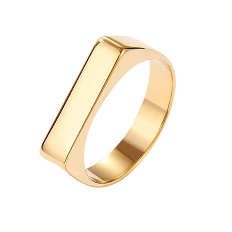 Minimalistischer Japanisch-Koreanischer Gold Titanstahl Indexring - Damen Retro Europäisch-Amerikanischer Stil