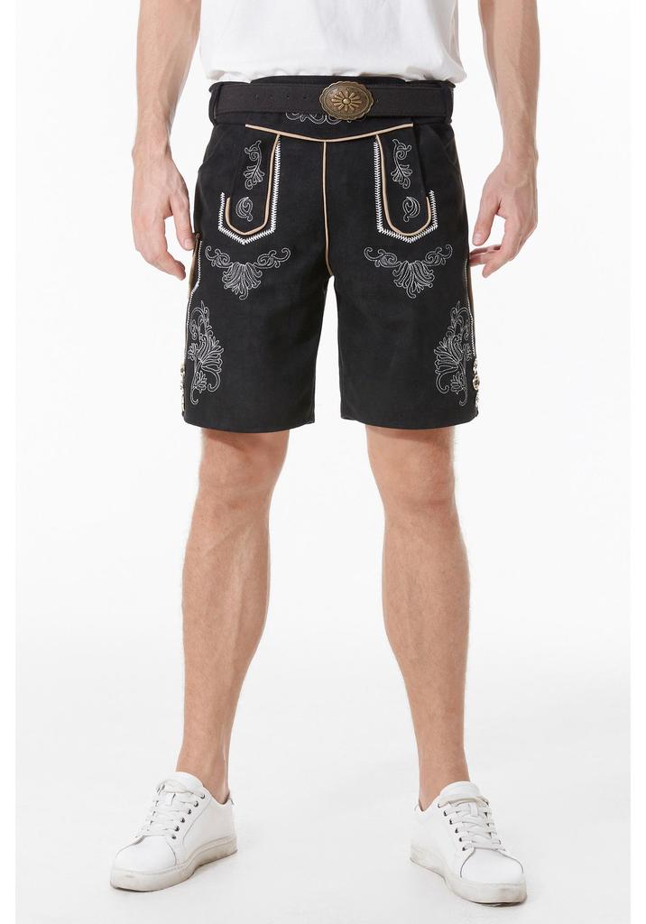 German Oktoberfest Men's Ethnic Shorts with Belt - Traditional Festival Party Wear