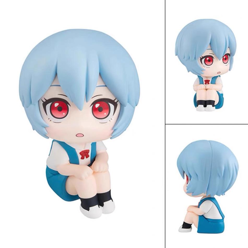 Theeva 10Cm Anime Evangelion Ayanami Rei Figure Souryuu Asuka Langley Look Up  Sitting Model Toy Doll Aciton Figure Pvc Ornament