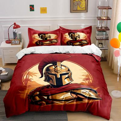 Golden Spartan Warrior Helmet. Bedding Sets Duvet Cover Sets Duvet Covers Pillowcases(1*Duvet Cover 2*Pillowcases Without Duvet Insert)