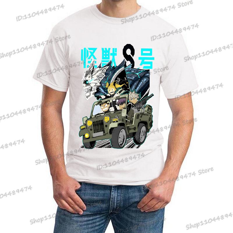 Funny Manga Kaiju No 8 Streetwear Japanese Y2K Anime Men T-shirt Casual Short Sleeve Harajuku Kafka Hibino Men's Clothing Tops