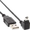 USB 2.0 Cable - Inline® - Male A To Male mini-B - 2m - Black - 90° Angled
