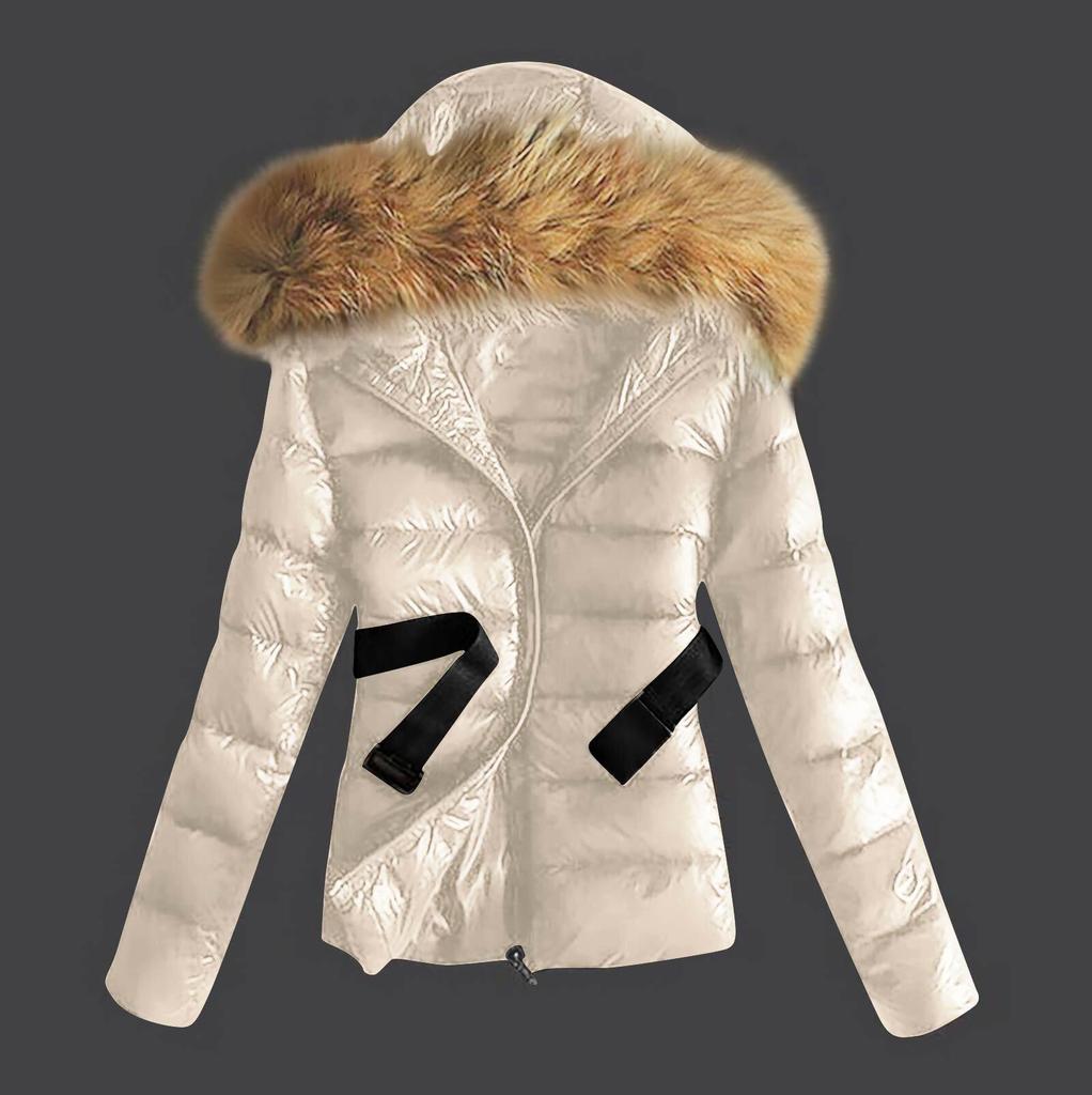 Giacca invernale da donna, nuova moda casual slim in cotone con collo in pelliccia sintetica e cappuccio, calda giacca con cappuccio in pelle PU con cerniera