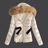 Giacca invernale da donna, nuova moda casual slim in cotone con collo in pelliccia sintetica e cappuccio, calda giacca con cappuccio in pelle PU con cerniera