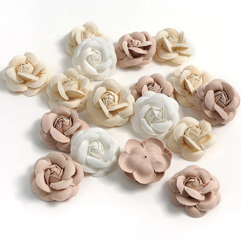 

3/5Pcs 5cm Silk Artificial Rose Flower Heads Decorative Flowers for Wedding Home Party Decoration Mini DIY Fake Flower Wall 3Pcs