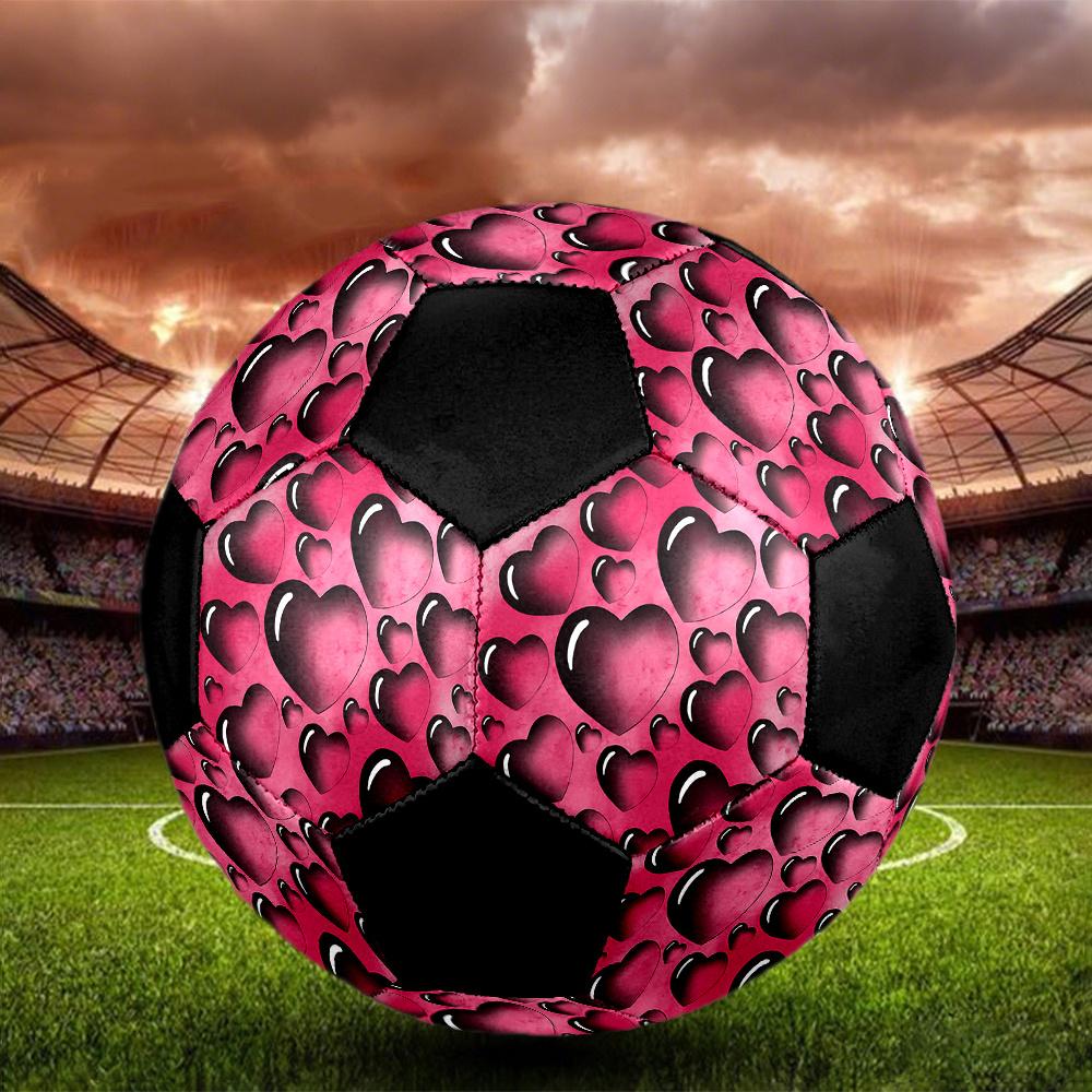 1PC Heart Love Romance Day Soccer Ball Size 5 Football Machine Sewn Indoor/Outdoor Universal Football W106