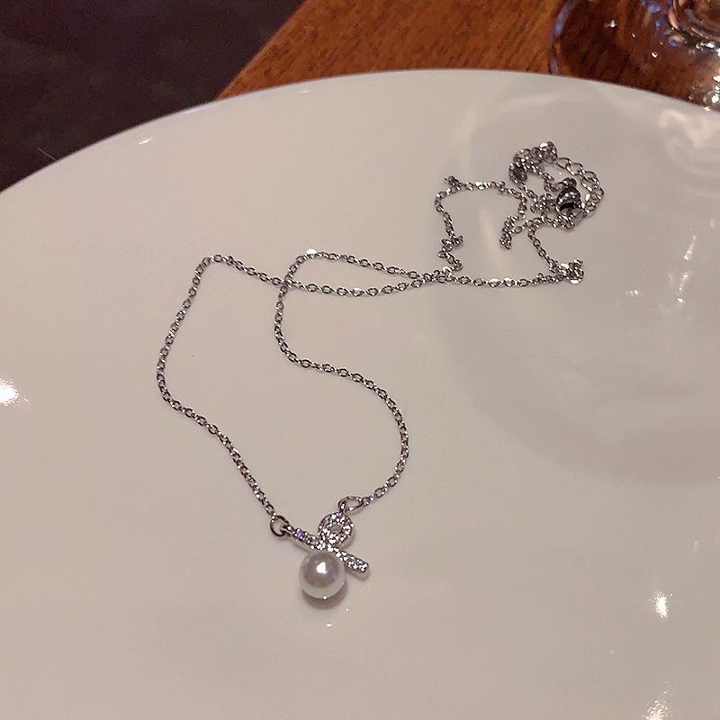 

Цирконовый жемчуг Процентный символ Подвеска Ожерелье Женский Дизайн Чувство Ниши Личность Простая Универсальная Цепочка на Ключицу