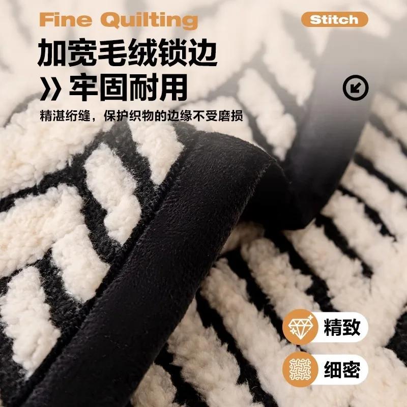 Thicken Plush Sofa Cover with Wheat Ear Leaves, Jacquard Slipcover, Non-slip Sofa Towel, Couch Cushion for Living Room, Modern H