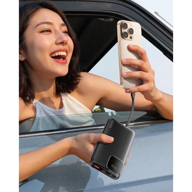 Essager 22.5W 20000mAh PowerBank PD Fast Charger with Two Cables Portable 10000mAh External Battery For iPhone 16 Xiaomi Samsung