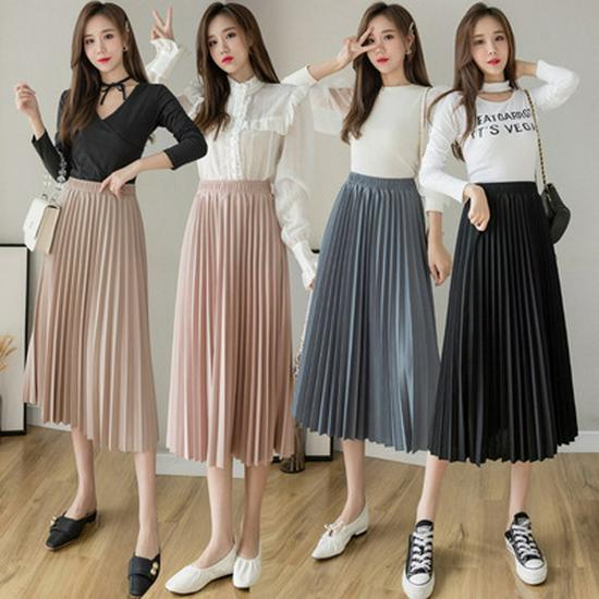 2025 Spring Summer Women's Ice Silk Chiffon Pleated Wide-Leg Loose Casual Long Pants