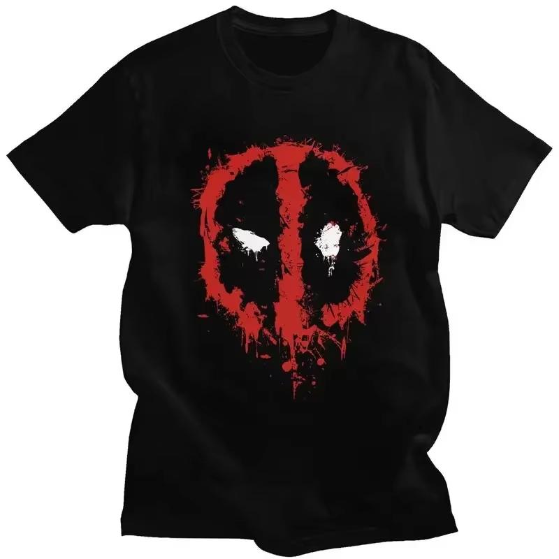 

Marvel Genuine Authorized Kawaii Deadpool Splatter Men s Short Sleeve Casual T-Shirt Cotton Slim Fit T-Shirt Merch Hale S