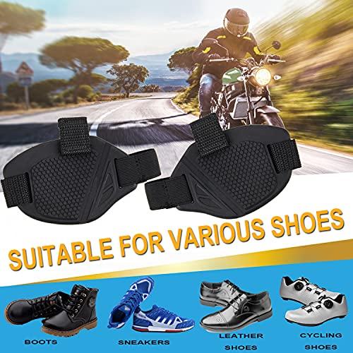2 Stück Motorrad-Schuhschoner - Schwarze Gummi-Schalthebelschutzpads mit Anti-Rutsch-Griff für Reitstiefel Tägliches Schalthebelschutz-Zubehör