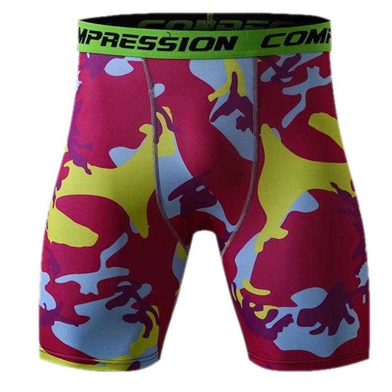 Men's Quick-Drying Camouflage Running Shorts - Moisture-Wicking, Breathable, Elastic Fitness Tights