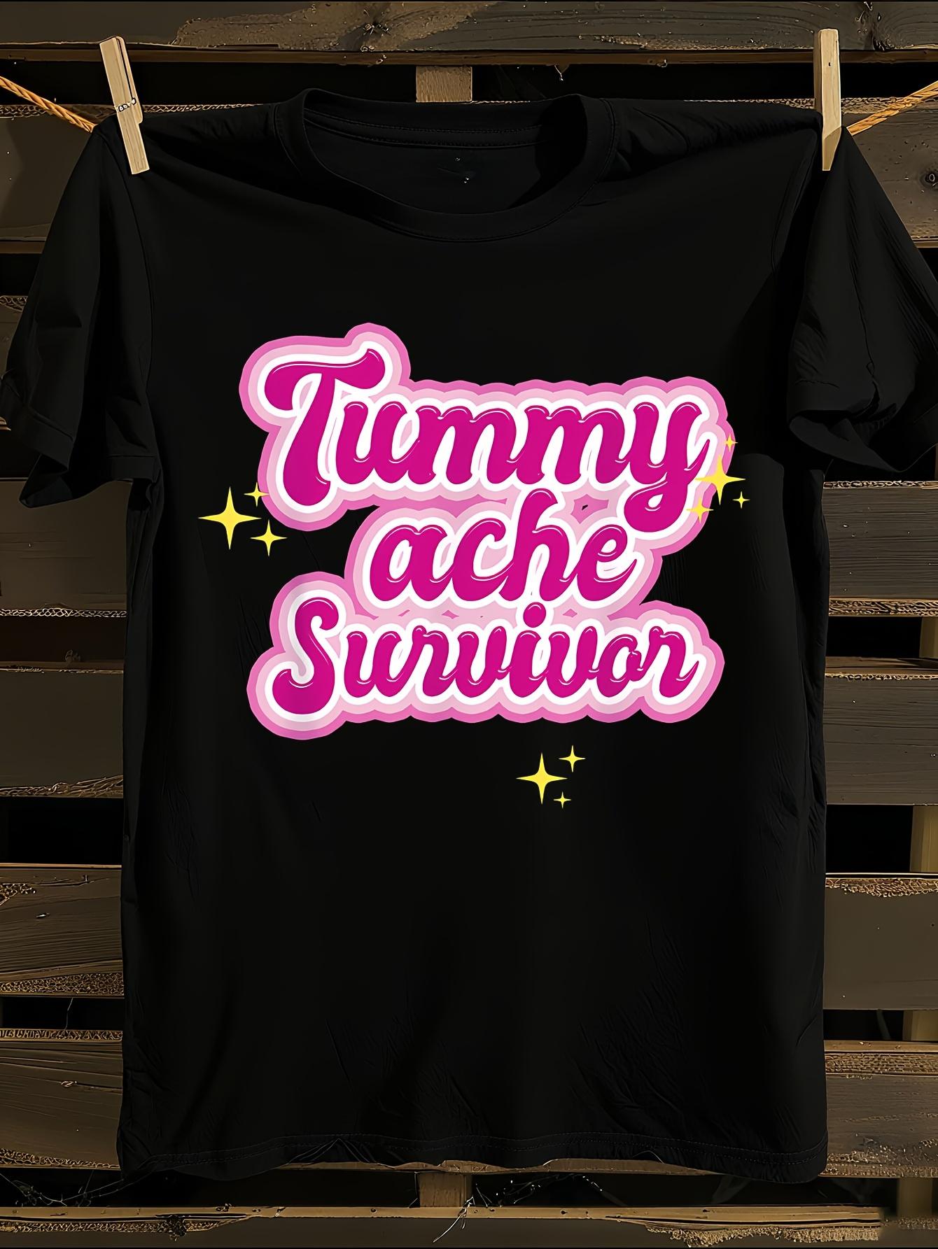 Funny Tummy Ache Survivor Graphic T-shirt XXXXL