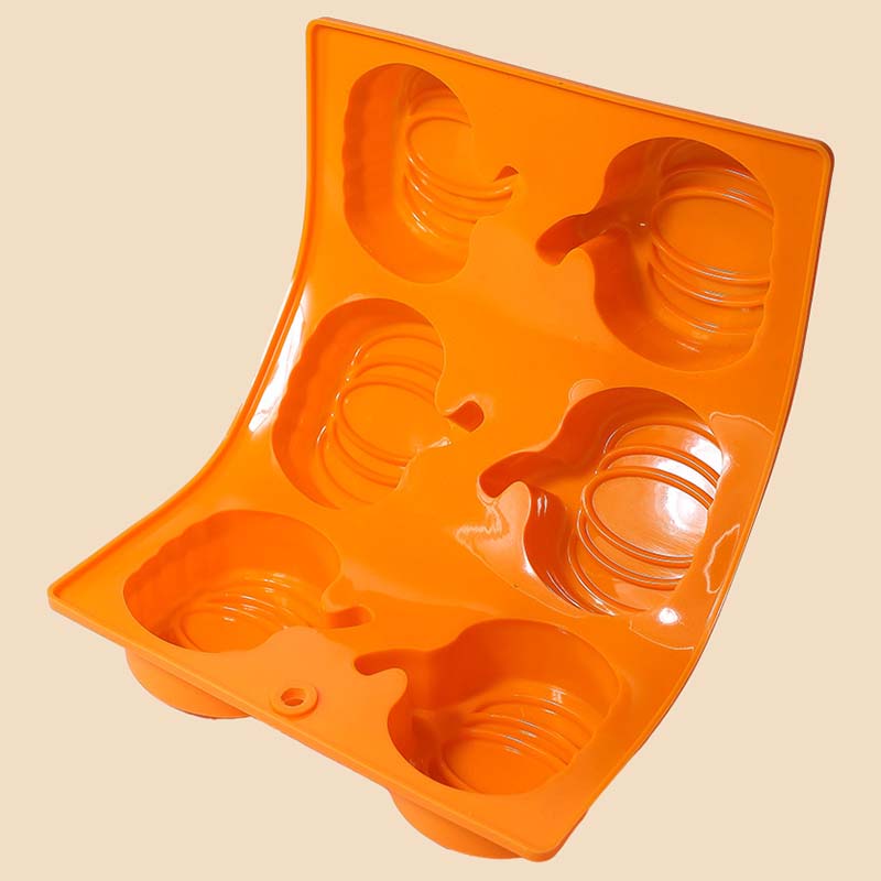WTEMPO 1PC Creative Solid Color Pumpkin Food Grade Silicone Cake Mold Home Non-stick Halloween Cookie Mold DIY Festivals Baking Tools