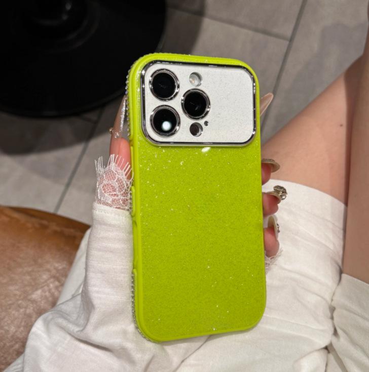 

Rhinestone Glitter Phone Case for Apple 17pro/17promax and 16 Macaron Luxury Series 17 Pro зелений