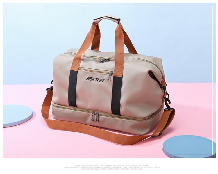 Women's Lightweight Water-Resistant Travel Bag with Wet/Dry Separation