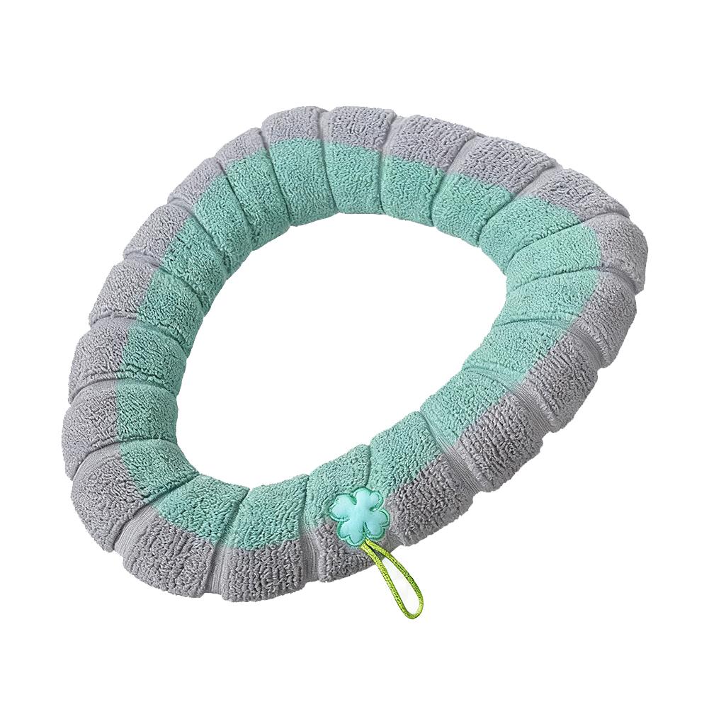 Tragbare genähte farbige Strick-Toilettenmatte, verdickt, waschbar, Frostschutz-Toilettensitzbezug, universelles Badezimmerzubehör