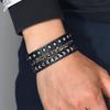 Herren Europäisches & Amerikanisches Punk Multi-Layer Retro Leder Nieten Kette Armband