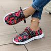 Trendy Women's Shoes 2024 Autumn New Design Sense Printed Casual Flat Bottom Comfortable Women's Sports Shoes Zapatos De Mujer