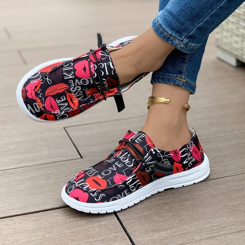 Trendy Women's Shoes 2024 Autumn New Design Sense Printed Casual Flat Bottom Comfortable Women's Sports Shoes Zapatos De Mujer