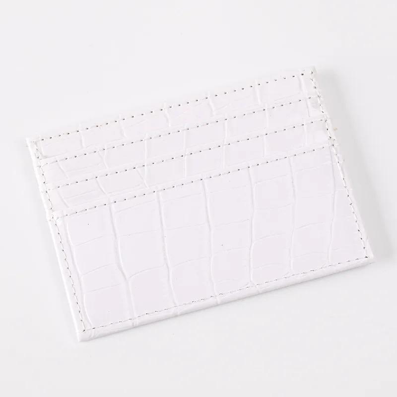 Women's Thin Business Credit Card Case Bag Student Id Bus Card Cover Purse Crocodile Pattern Card Holder Wallet Pu Leather