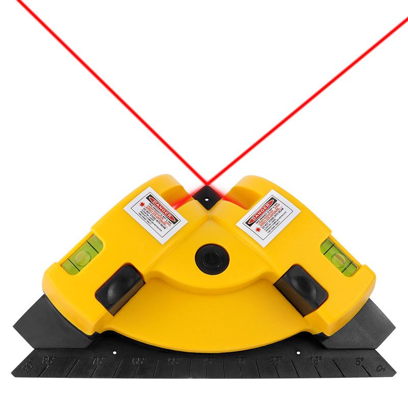 90° Tile Laying Tool: Wall Tile Level, Laser Angle Meter, Right Angle Ground Line Guide