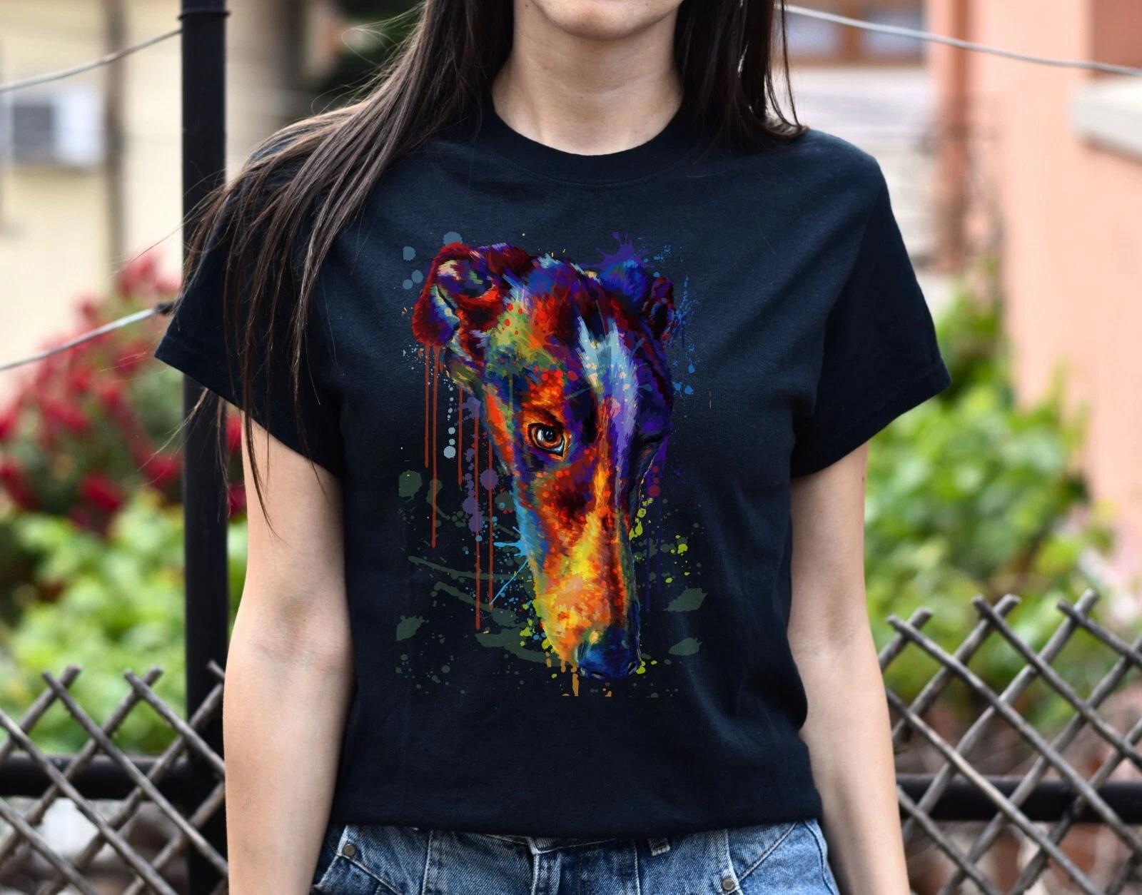 Abstract Greyhound dog Unisex shirt S-2XL black navy dark heather 2XL