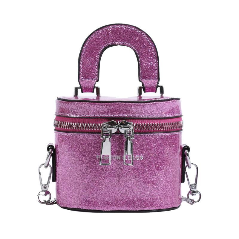 Stylish Summer New Gender Neutral Children s Bucket Bag Trendy Mini Pu Shoulder Bag маджента