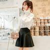 Women High Waist A‑Line Mini Skirt With Pockets Anti‑Chafing High Stretch Solid Color Swing Short Skirt For Spring Summer