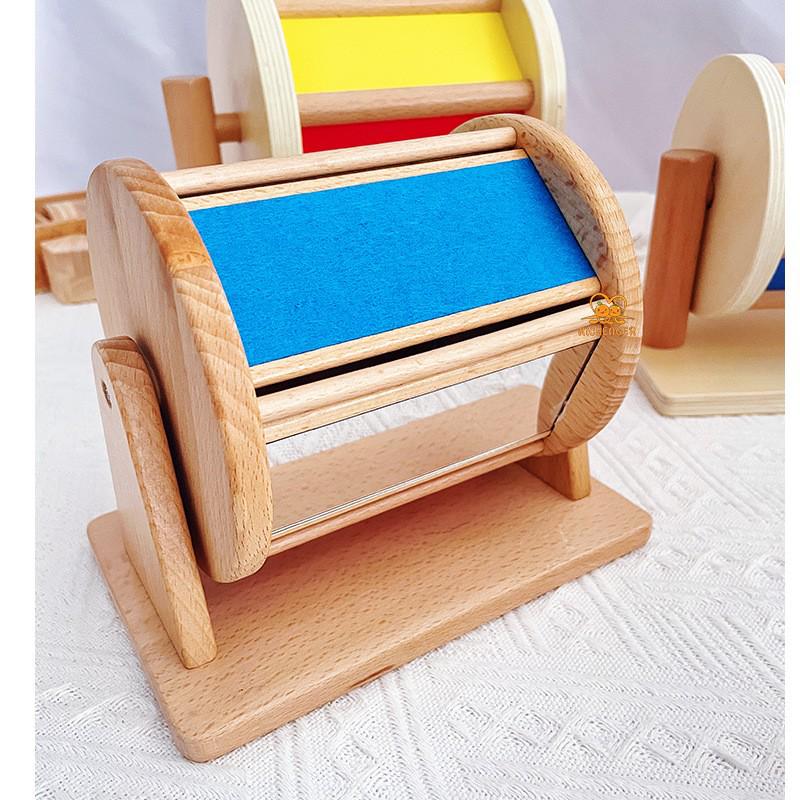 Montessori Early Education Toy Set: Round Ball Coin Box, Object Permanence Drawer & Textile Drum for Toddlers 0-3 Years