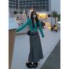 Square Collor Knit Sweater Women Sweet Elegant Y2k Crop Tops Female 2024 Spring Pure Color Elegant Pullover Korean Clothing Chic