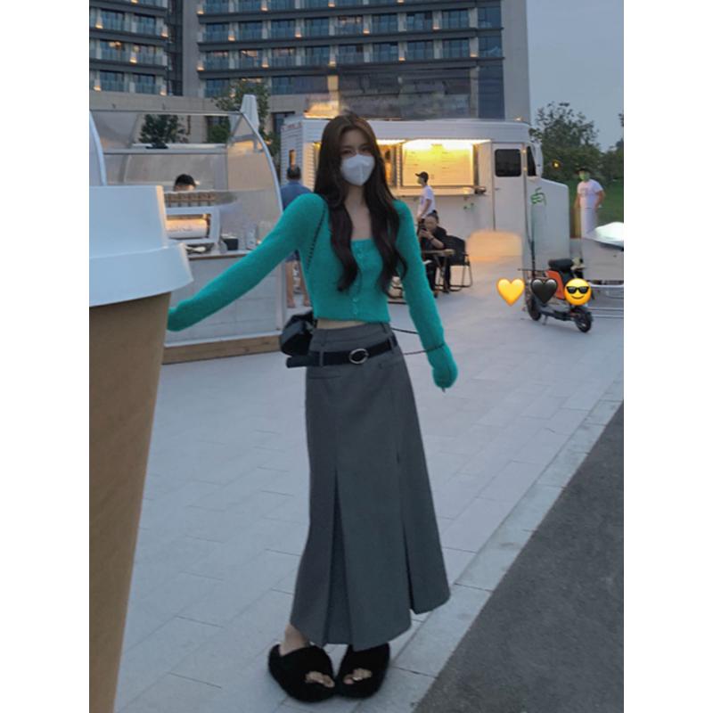 Square Collor Knit Sweater Women Sweet Elegant Y2k Crop Tops Female 2024 Spring Pure Color Elegant Pullover Korean Clothing Chic