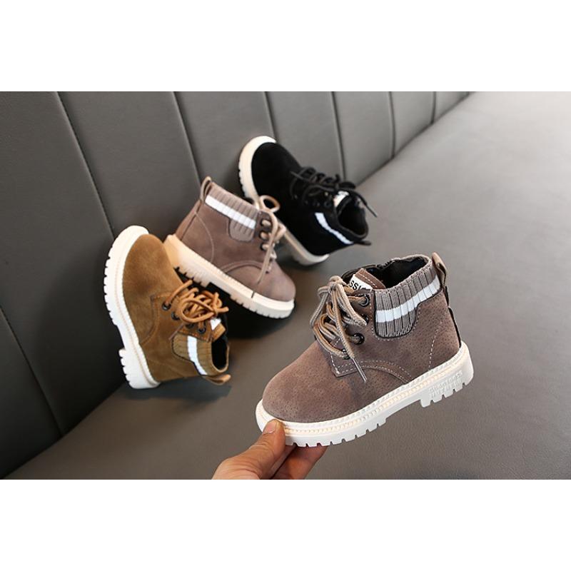 Children's Martin Boots Autumn and Winter New Little Boy Fashion Everything Boy Ankle Boots Baby Soft Soled Leather Boots for Girls