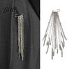 Dangle Brooch Beaded Tassel Pin Boho Chain Retro for Women
