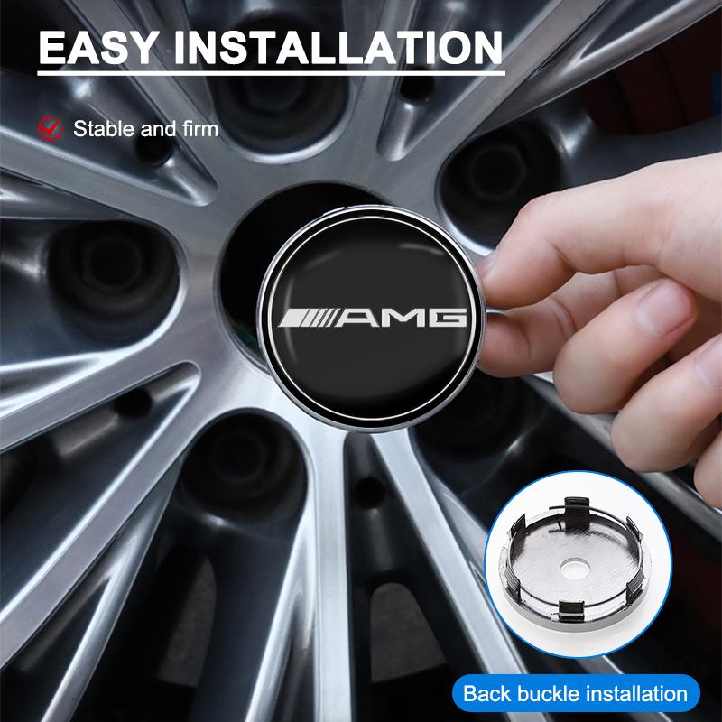4ks 60MM Krytka středu kola auta Příslušenství pro Mercedes Benz AMG GLE GLS GLC CLA GLB ML W204 W206 W205 W212 W203