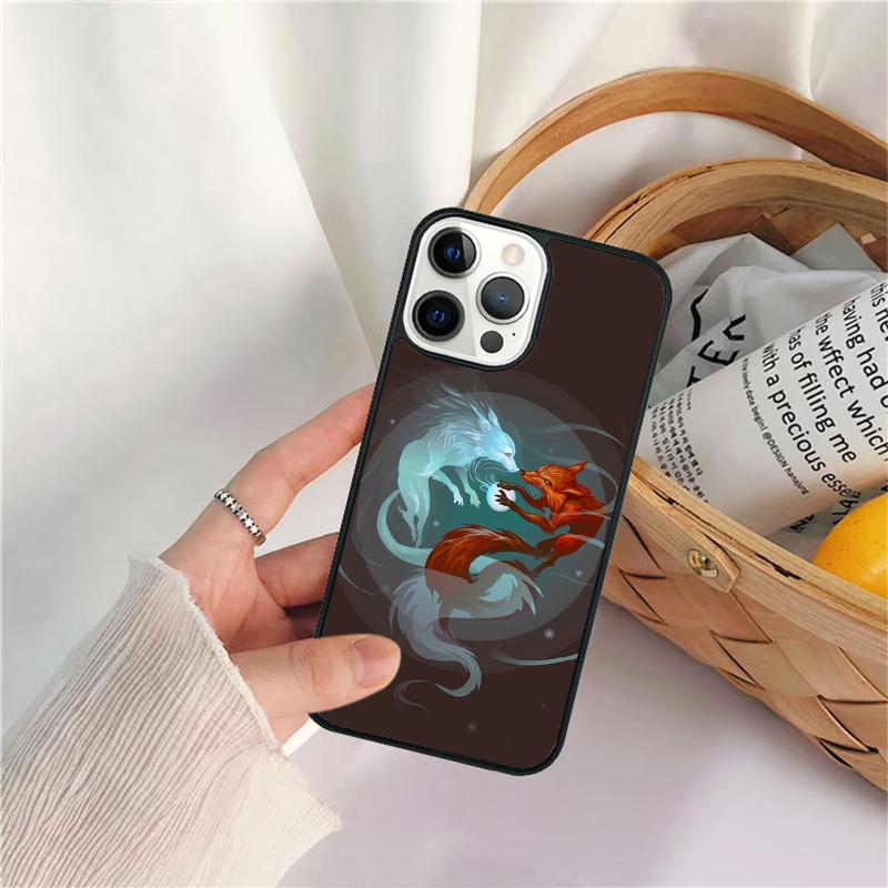 Kitsune Fox Art Celular Mobile Smartphone Cases For iPhone 17 Air 16 15 14 12 13 11 Pro MAX Plus Coque Fundas