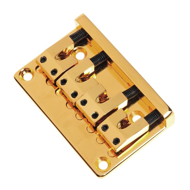 4 String Electric Bass Guitar Fixed Bridge 79.5x51.5MM Guitar Bridge Assembly Metal Texture Perfect for Electric Guitar